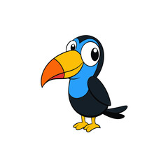 Fototapeta premium Cute Vector Illustration of a Smiling Cartoon Toucan