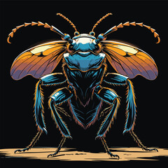 lady bug vector is drawn in detail and realistic