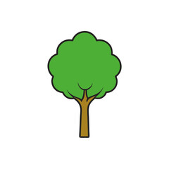 Minimalist Vector Illustration of a Basic Tree Silhouette