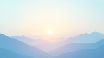 Silhouetted Mountains at Sunset