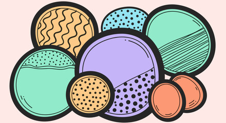 Colorful Abstract Geometric Circles Pattern Background