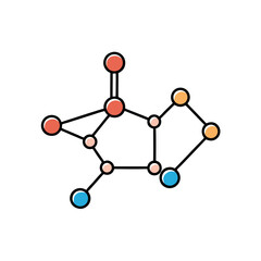 Molecular Structure Diagram with Delicate Lines