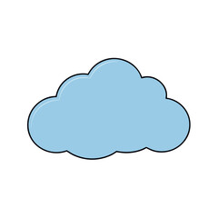 Fototapeta premium Simple Vector Illustration of a Basic Cloud Shape
