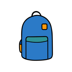 Fototapeta premium Simple Vector Illustration of a Blue Backpack with Zipper