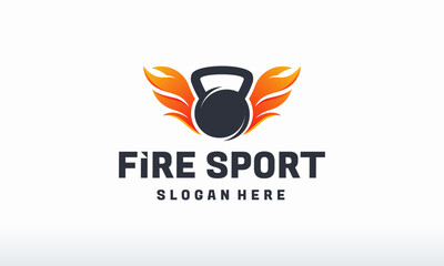 Fire sport logo designs template