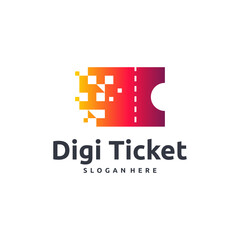 Colorful  design for a digital ticket service.