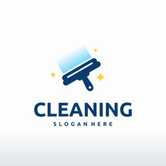 A cleaning service  featuring a window squeegee.