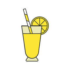 Simple Vector Illustration of a Yellow Lemonade Glass
