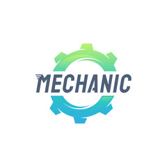 Colorful gear  design featuring the word mechanic.