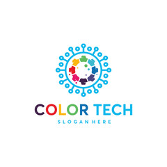 Colorful technology  design with a circular color palette.