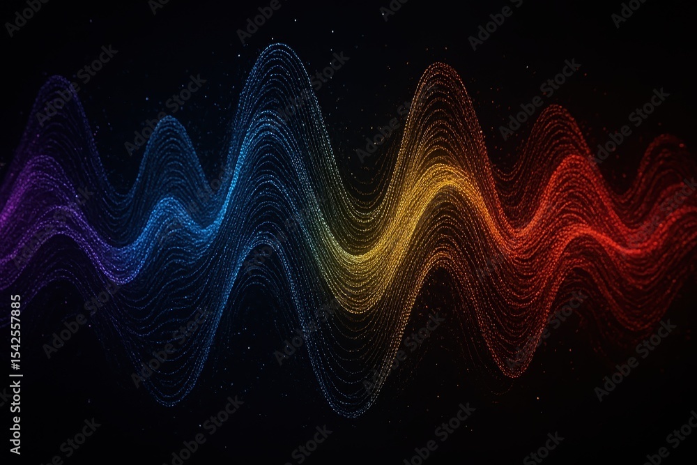 Poster dynamic particles sound wave audio visualization