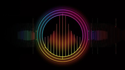 Abstract Colorful Neon Circle Graphic