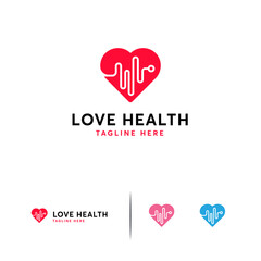 Heart-shaped  design with a health-related symbol.