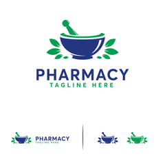 mortar and pestle pharmacy logo template