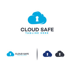 Safe cloud network logo template