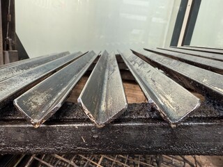 Worn Metal Bars on Commercial Grill