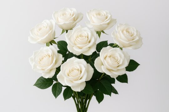 White roses bouquet floral arrangement elegant wedding decoration - Powered by Adobe
