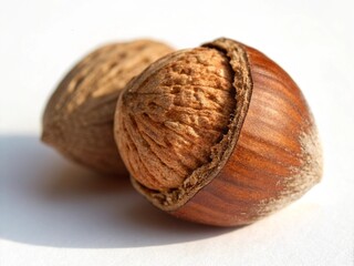 hazelnuts on a white background