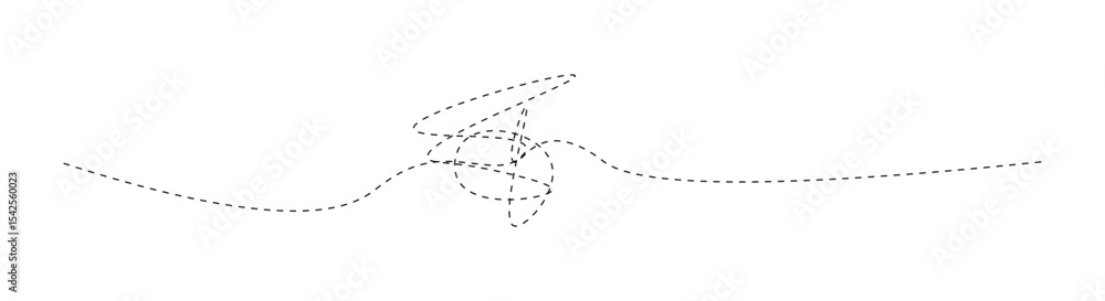 Poster abstract dotted line art with circular element and wavy lines for design projects.