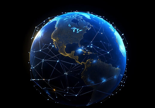 Global Network Connections Illuminating the Earth
