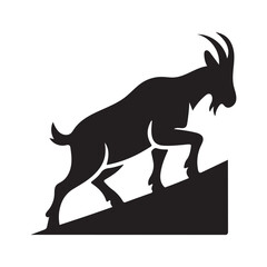 Vector Goat Silhouette Isolated On White Background