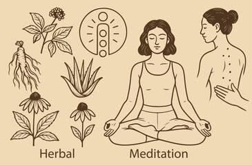 meditation healt and herbal flower