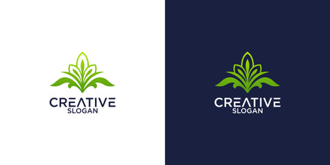 leaf logo design vector