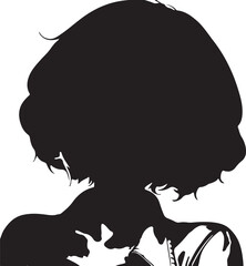 Minimalist Silhouette of a woman with Curly Hair
