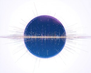 Abstract digital cityscape sphere