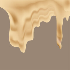 Melting chocolate background. Dripping melted chocolate.