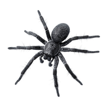 Jumping gray spider isolated on transparent background.