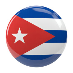 Glossy Round Cuban Flag Pin Badge Button Design, Patriotism Symbol