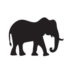 Elephant black shilittued vector illustrations 