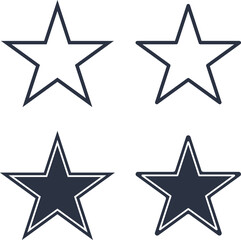 Star silhouette icons in outline, filled on a white background.
