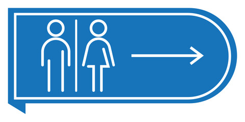 toilet sign printable public signage symbol man woman wc simple blue minimalist restroom area