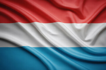 Fototapeta premium Glossy Luxemborgh Waving Flag Background A Stunning Image of a Smooth, Waving Flag with Vibrant Colors, Ideal for Patriotic Designs and Presentations.