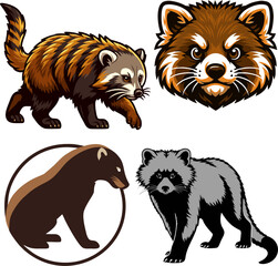 Binturong mascot and logo vec...