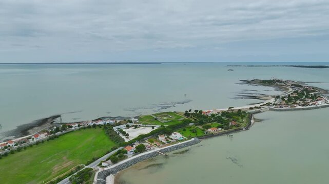 Fouras from a drone, Fouras-les-Bains, Charente-Maritime, Nouvelle-Aquitaine, France, Europe