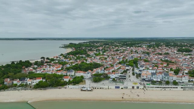 Fouras from a drone, Fouras-les-Bains, Charente-Maritime, Nouvelle-Aquitaine, France, Europe