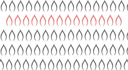Lights or flames in horizontal rows. One row is highlighted in red.
