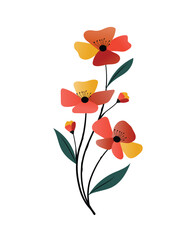 Hand Drawn Spring and Summer  Flowers Decorations