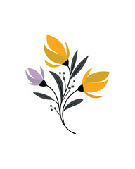 Hand Drawn Spring and Summer  Flowers Decorations