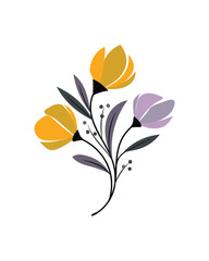 Hand Drawn Spring and Summer  Flowers Decorations