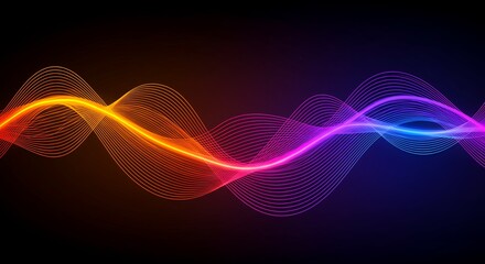 Abstract Neon Wave Design with Vibrant Colors