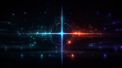 Abstract digital art with glowing lines and light effects