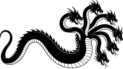 Obraz premium Hydra Silhouette with Multiple Heads 