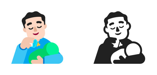 Parent Feeding Child Blue Light