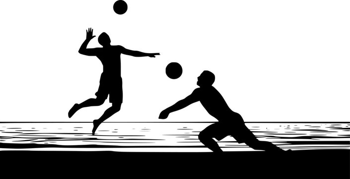Beach Volleyball Silhouette
