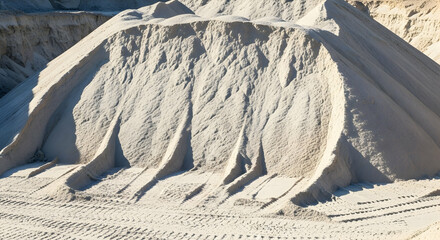 Sand, Pile, Heap, Sand Pile with Tire Tracks