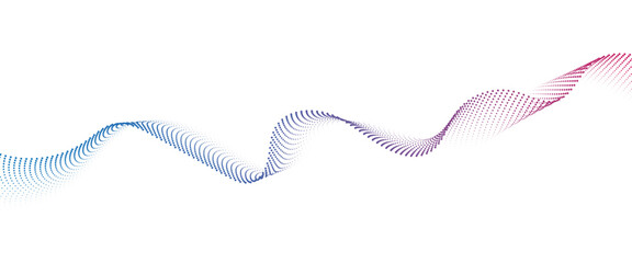 Flowing Dot Wave halftone gradient pattern on transparent background	
